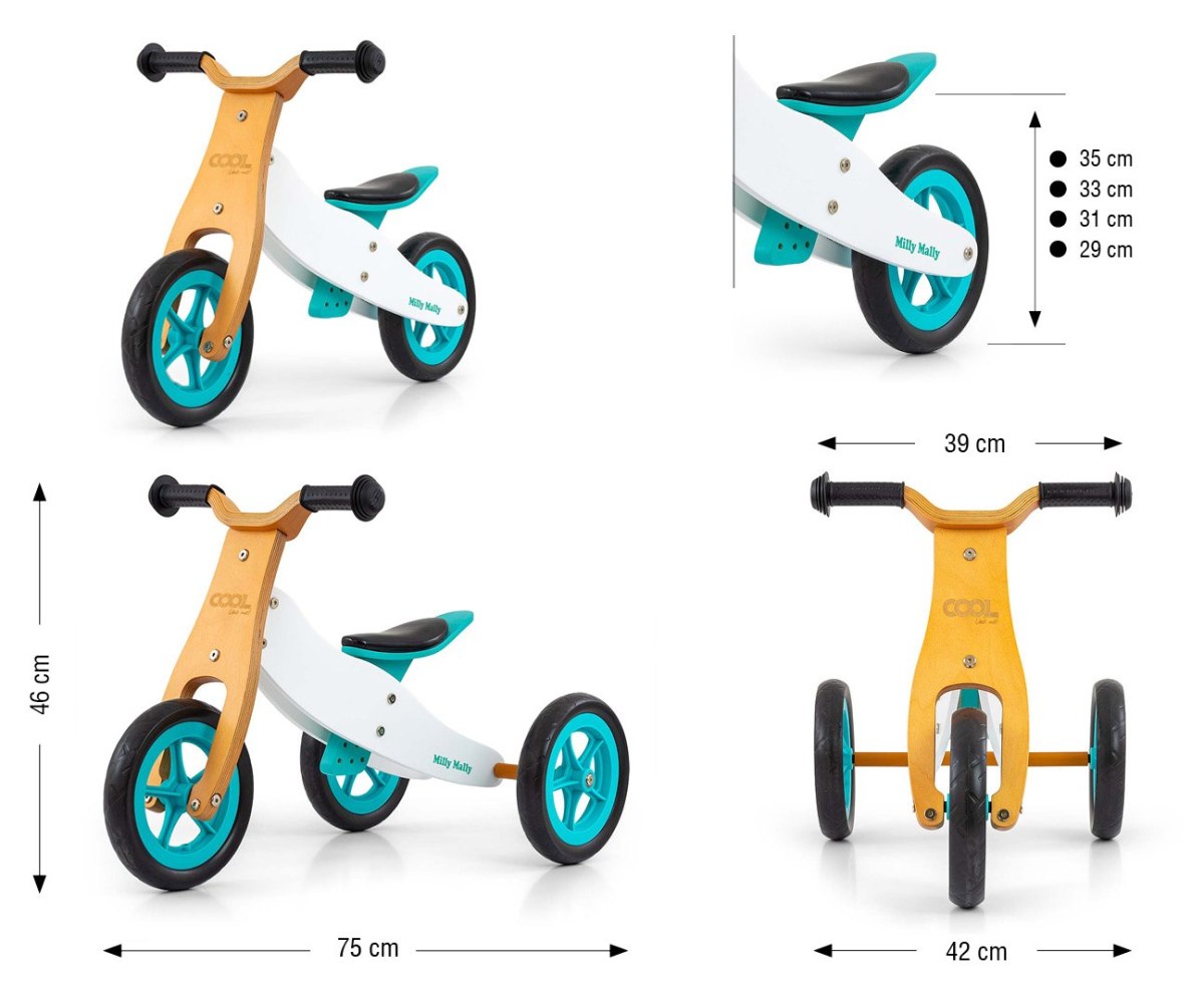 MILLY MALLY 5786 Pojazd 2w1 COOL CLASSIC MINT